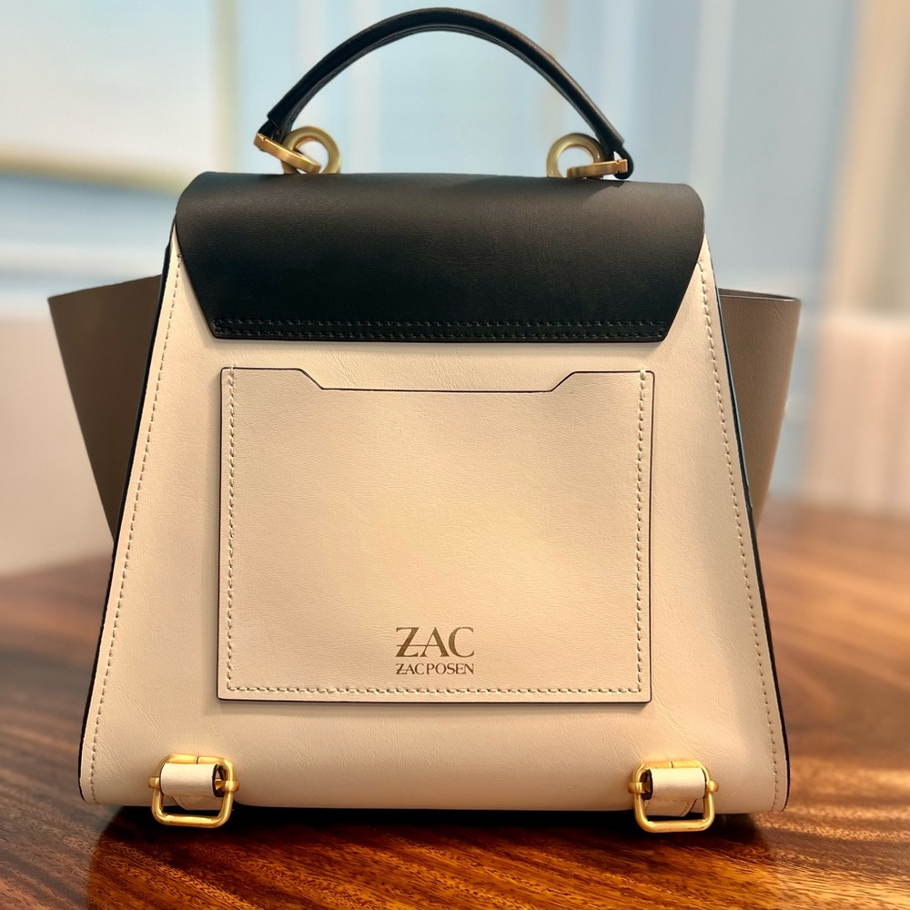 Zac Posen Eartha ColorBlock Black & Cream Convertible Satchel EUC SOLD OUT Every - Picture 12 of 17
